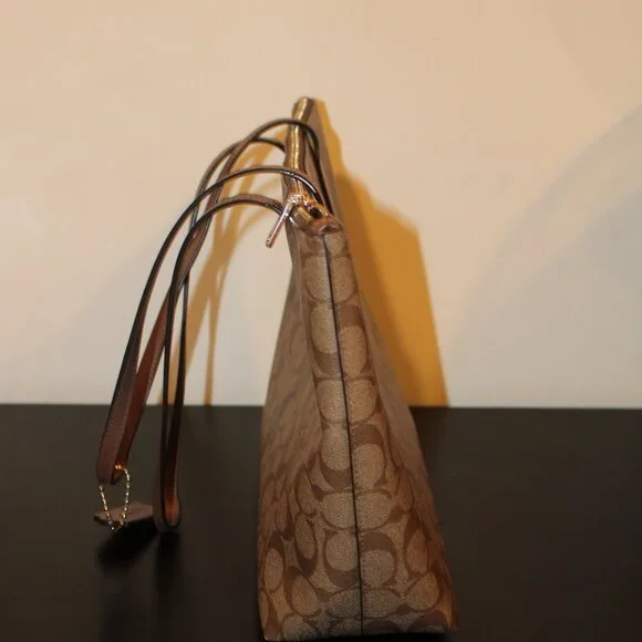 Coach Zip Top Tote Bag In Signature Canvas - Picture 6 of 7